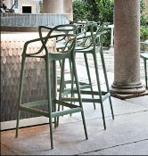 A pair of Kartel Masters Bar Stools (Sage) The Kartell Masters Bar Stool, designed by Philippe