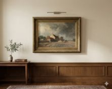 An oil painting framed titled 