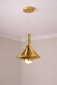 I-Lite Gold Tapered Pendant Lamp This I-Lite Pendant Lamp showcases a striking 