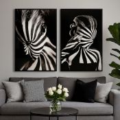 Black & White Wall Art This coordinated pair of monochrome prints serves as a dramatic exploration