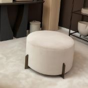 Highburn Ottoman A sophisticated study in textural contrast and minimalist geometry, this bespoke