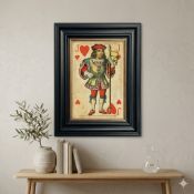 Jack of Hearts, a striking large-format framed A2 print, features a classic vintage Jack of