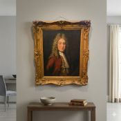 Giclee portrait of the English mathematician Brook Taylor, depicted in a half-length pose within a