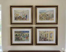 A set of 4 x framed prints 