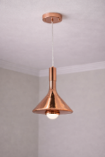 I-Lite Rose Gold Tapered Pendant Lamp This I-Lite Pendant Lamp features a fluid, 