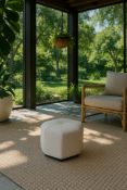 Arbour Pouf A masterclass in geometric elegance and textile artistry, the Arbour Pouf by Casa De Lux