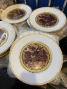 Set of Six Fine Porcelain Service Plates by Manufacture de Monaco This exceptional set of six fine