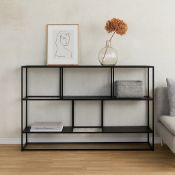 Graphite Console Table The Graphite Console Table is a study in linear geometry and spatial balance,