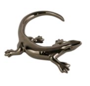 Gecko Decorative Object. A quirky, hand-cast solid ceramic lizard accent sculpture finished in a