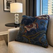 A pair Luxury Linwood - Kimono Dreams Cushion (100% Feather Filled). An enchanting landscape print