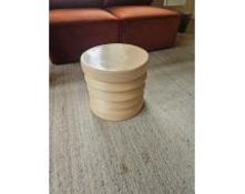 Stoneware Side Table by Dutch design house HKliving, measuring 38cm in diameter by 36cm in height.