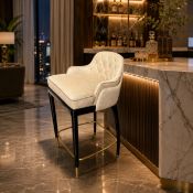 Luxor Custom Counter Stool. A spectacular counter chair featuring a padded Wemys Ganedmede cream