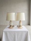 A magnificent pair of vintage Italian Murano hand-blown glass table lamps in the Hollywood Regency