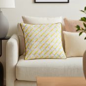 Luxury Linwood - Maypole Linen Cushion (100% Feather Filled). Fresh and fun contemporary lattice