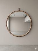 A grand, oversized contemporary circular wall mirror of impressive proportions, measuring 120cm in