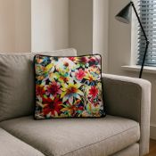 Luxury Jean Paul Gaultier - Barbade Cushion (100% Feather Filled). A vibrant explosion of haute