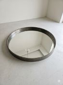 An impressive contemporary circular wall mirror of grand proportions, measuring 90cm in diameter.