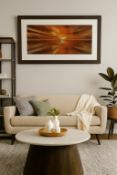 Exclusive Framed Gallery Art - Sunset Horizon. Panoramic landscape print capturing the ambers of a