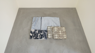 A group selection of 5 contemporary luxury cushion covers. This trade decorator lot features a mix
