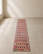 A vibrant mid-20th-century vintage Banjara tribal embroidered belt (waistband panel), hand-crafted