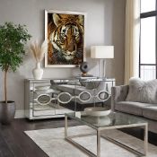 Exclusive Framed Gallery Art - Expressive Tiger. Square art print featuring a magnificent tiger