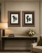 A Pair of Contemporary Art Deco Style Black Panther Prints, After Paul Jouve A pair of striking