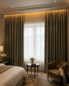 A Pair of Luxury Contemporary Silk Ombré Drapery Panels The curtains are executed in a heavy,