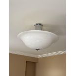 A Contemporary Alabaster Glass Flush-Mount Ceiling Plafonnier A minimalist dome ceiling light