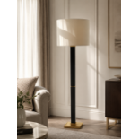 A Mid-Century Style Walnut and Antiqued Brass Floor Lamp by Zonca Voghera An exceptional designer
