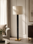 A Mid-Century Style Walnut and Antiqued Brass Floor Lamp by Zonca Voghera An exceptional designer
