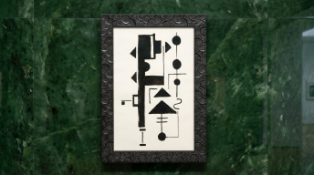 Framed Abstract Print, After 'Formspiel' (c.1948) by Max Ackermann A striking contemporary fine