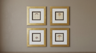 A Set of Four Framed Art Nouveau Jewellery Design Prints after René Lalique (1860–1945) A cohesive
