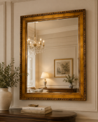 A Large Contemporary Giltwood Wall Mirror in the Classical Style The mirror features a substantial