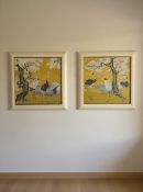 A Pair of Japanese Edo Rimpa School Style Crane Prints After Suzuki Kiitsu A pair of high-quality,