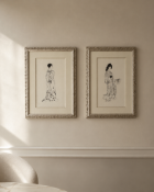 A Pair of Aesthetic Period Figure Prints After Gustav Klimt (1862–1918) A pair of monochrome