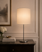 Table Lamp – Barovier Toso Cylindrical Shade Lamp with Polished Base A contemporary table lamp by