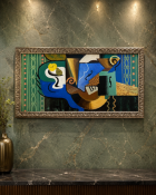 A Cubist Style Fine Art Print An impressive, large-scale contemporary decorative print executed in