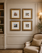 A Set of Four Framed Landscape Prints, After J.M.W. Turner and Peter De Wint fine art reproduction