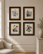 A Set of Four Reproduction Botanical Studies After Antique Engravings A uniform set of four colour