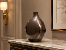 A Premium Contemporary Asiatides Chrome Glazed Ceramic Ovoid Vase An exceptional, large-scale
