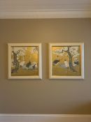 A Pair of Japanese Edo Rimpa School Style Crane Prints After Suzuki Kiitsu A pair of high-quality,