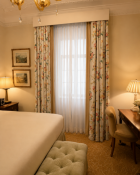 Three Pairs of Luxury Interlined Silk Drapes and Coordinating Show Panels An exceptional pair of