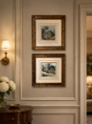 A Pair of Landscape Prints After John White Abbott (1763–1851) A pair of square-format colour