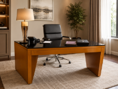 An Art Deco style executive writing desk by the luxury Italian manufacturer Francesco Molon,