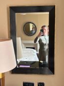 A Contemporary Neoclassical Style Black and Gold Gilt Wall Mirror An elegant rectangular wall mirror