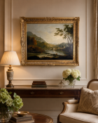 A Large Framed Giclée on Canvas of Dinas Bran from Llangollen (c.1771), After Richard Wilson A grand