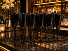 12 x Artland Midnight Flute Black 6 oz [Part # 5108]