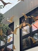 A Large-Scale Contemporary Architectural Hanging Installation – Suspended Brass Birds A