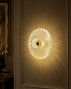 Chelsom Glass Effect GE/742/SMOKE wall lamp Deeply ribbed elliptical shaped mouthblown Veneto