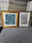 2 x framed wall rt prints 30 x 31cm / 23 x 31cm [ Loc 1 Obrien]